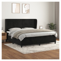 vidaXL Posteľný rám boxspring s matracom čierny 200x200 cm zamat