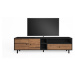Čierny/prírodný TV stolík v dekore orecha 180x47 cm Roald – Marckeric