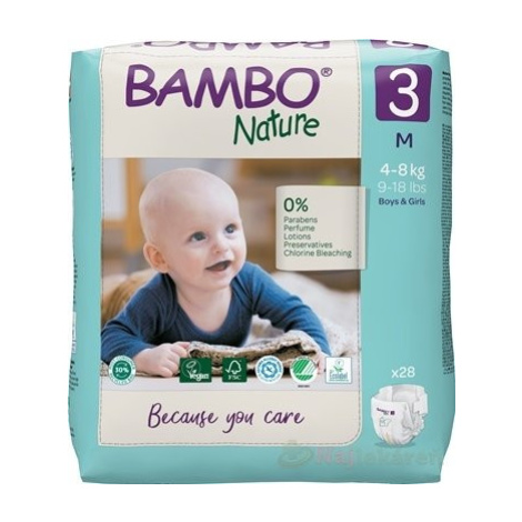 BAMBO 3 (4-8 kg) detské plienky priedušné 28 ks