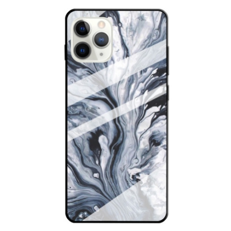 Plastové puzdro na Apple iPhone 12/12 Pro Marble Glass čierne