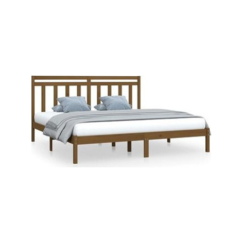 Rám postele medovo hnedý masívne drevo 180 × 200 cm Super King, 3105268 SHUMEE