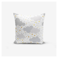 Obliečka na vankúš s prímesou bavlny Minimalist Cushion Covers Grey Clouds With Points Stars, 45