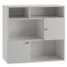 Svetlosivá detská knižnica 100x120 cm Cube - Pinio