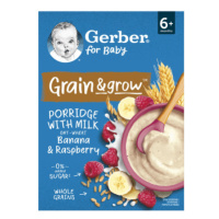 GERBER For baby mliečna kaša pšenično-ovsená banán a malina 6m+ 200 g