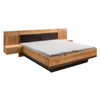 Linea Natura ZOSTAVA S POSTEĽOU, 180/200 cm, čierna, farba duba