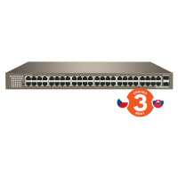 Tenda TEG1050F 48xRJ45 10/100/1000Mbps + 2x SFP 1Gbps, VLAN, Rackmount, Fanless