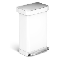 Odpadkový kôš voľne stojací Simplehuman Pedal bin 45 l biela oceľ lesk SHCW2027