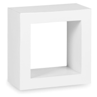 Estila Štýlová moderná nástenná polička Blanc štvorcového tvaru z masívneho dreva mindi bielej f