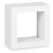Estila Štýlová moderná nástenná polička Blanc štvorcového tvaru z masívneho dreva mindi bielej f