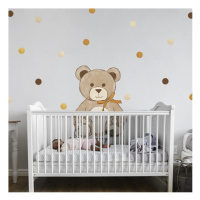Nálepka do detskej izby v podobe medveďa s mašľou