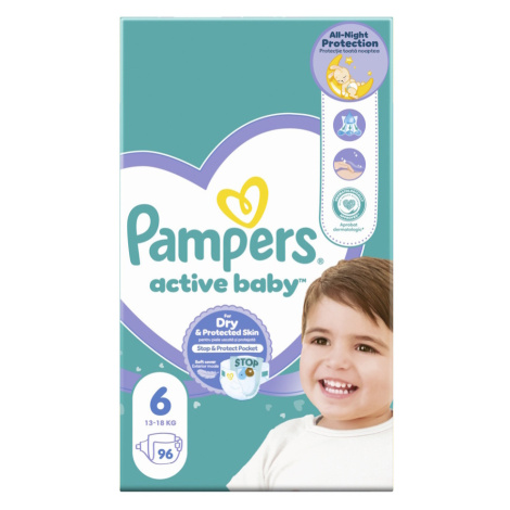 PAMPERS Active baby plienky veľkosť 6 pre 13 - 18 kg 96 ks