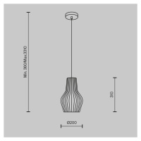 Závesné svetlo Maytoni Roots, Ø 20 cm, výška 31 cm, béžová farba, drevo