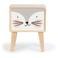 Detský nočný stolík z borovicového dreva The Wild Hug Kitten