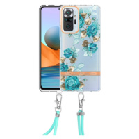 Silikónové puzdro na Xiaomi Redmi Note 10 Pro/Note 10 Pro Max Flower TPU (so šnúrkou) modré