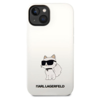 Karl Lagerfeld Liquid Silicone Choupette NFT kryt iPhone 14 Plus biely