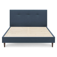 Tmavomodrá čalúnená dvojlôžková posteľ s roštom 160x200 cm Tory - Bobochic Paris