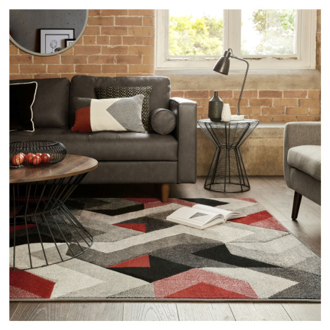 Kusový koberec Hand Carved Aurora Grey/Red - 200x290 cm Flair Rugs koberce