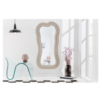 Estila Asymetrické dizajnové zrkadlo Swan s polyuretánovým rámom v svetlej béžovej farbe s kaská