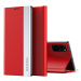 Samsung Galaxy A02 SM-A022F, puzdro s bočným otváraním, stojan, Wooze Silver Line, červená farba