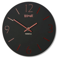 Nástenné akrylové hodiny Slim Flex z111b-1mat-3-x, 30 cm, čierne matné