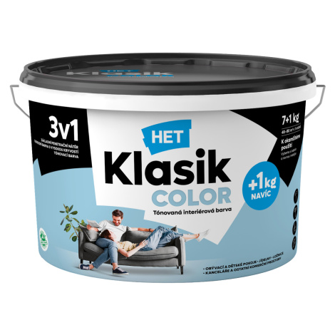HET KLASIK COLOR - Tónovaná interiérová farba 0477 - modrý karibik, 8 kg