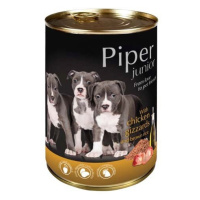 Piper PIPER JUNIOR konzerva 400g - s kuracími žalúdkami a hnedou ryžou