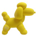 Hračka DUVO+ latexový balón pudel, pískajúci, žltý 14x6x12,5cm