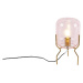 Stolná lampa v štýle art deco mosadz ružové sklo - Bliss