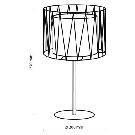 Stolná lampa Harmony, čierna, prírodná juta, výška 37 cm TK Lighting