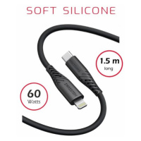 SWISSTEN DÁTOVÝ KÁBEL SOFT SILICONE USB-C / USB-C 1,5 M 60W ČIERNY