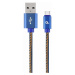 Kabel CABLEXPERT CC-USB2J-AMCM-1M-BL USB 2.0 AM na Type-C kabel (AM/CM), 1m, opletený, jeans, bl