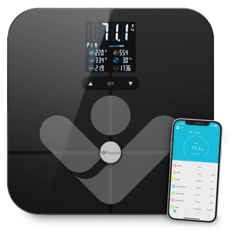 TrueLife FitScale W7 BT - Bioelektrická impedančná bluetooth váha - čierna