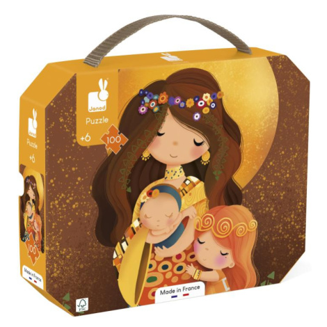 Umelecké puzzle pre deti v kufríku Klimt Janod 100 ks