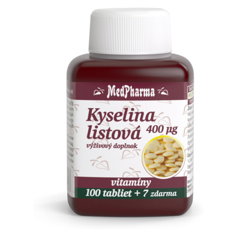 MEDPHARMA Kyselina listová 400 mcg 107 tabliet