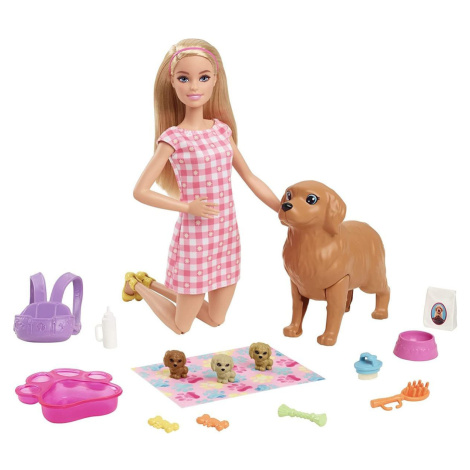 Barbie Bábika 30 cm a novonarodené šteniatka
