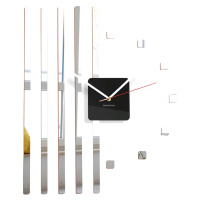 Nástenné akrylové hodiny štvorce Flex z10b, 58 cm, strieborné zrkadlo