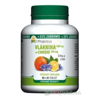 Bio Pharma Vláknina 600 mg + Chróm 200 µg 120 tabliet