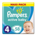 PAMPERS Active baby maxi pack 4 maxi 58 ks