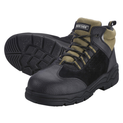 PARKSIDE® Pánska kožená bezpečnostná obuv S3 (46, čierna/kaki)