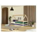 Benlemi Detská drevená posteľ domček SAFE 3v1 so zábranou a prístelkou Zvoľte farbu: Nelakovaná,