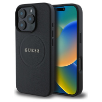 Guess Grained Classic Logo s MagSafe Kryt pre iPhone 16 Pro Max, Čierny