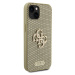 Guess PU Perforated 4G Glitter Metal Logo Zadný Kryt pre iPhone 15 Gold