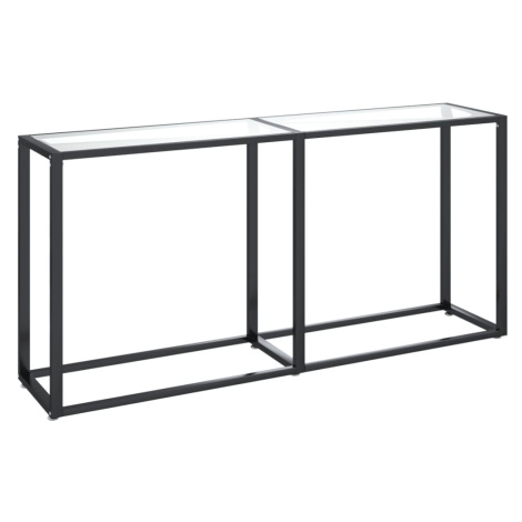 vidaXL Konzolový stolík priehľadný 160x35x75,5 cm tvrdené sklo