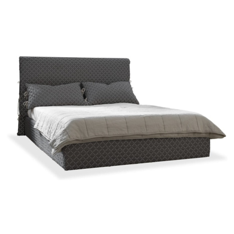 Sivá čalúnená dvojlôžková posteľ s úložným priestorom s roštom 180x200 cm Sleepy Luna – Miuform