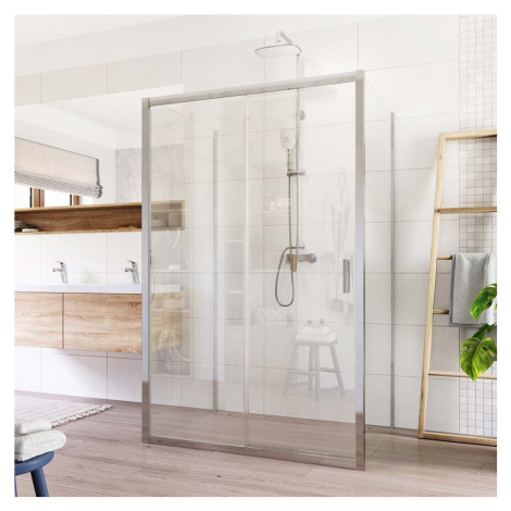 Mereo Sprchovací kút, Lima, obdĺžnik do priestoru U, zasúvací, 90x100x90 cm, chróm ALU, sklo Čír