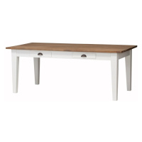 Dekoria Stôl Milton white&natural 200 x 100 x 78 cm, 200 x 100 x 78 cm