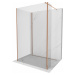 Mexen Kioto, sprchový kút typ Walk-in Walk-in 135 x 80 x 30 cm, 8mm číre sklo, profil ružové zla