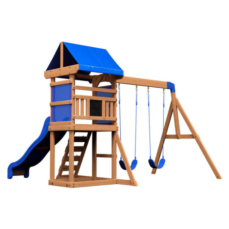 Modré detské domčeky a veže