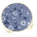 Bellatex Sedák DITA okrúhly hladký Kocka s kvetom modrá, 40 cm