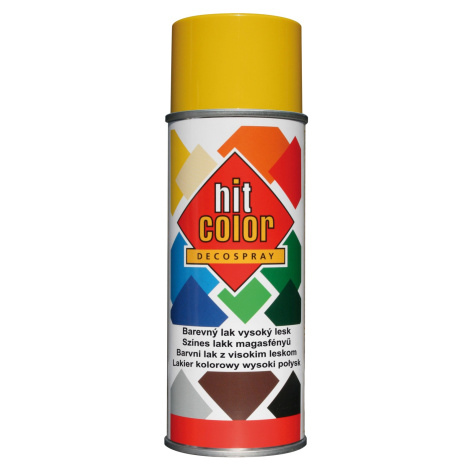 hitcolor Dekoratívny lak v spreji vysoký lesk RAL 1021 žltý horčičný 400 ml